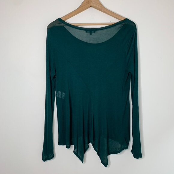 Aritzia Babaton Top long sleeve draped back Forest Green Size XS - Picture 9 of 16